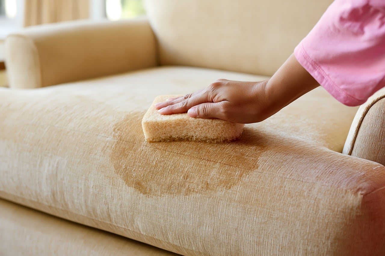Housekeeper at work in a bright home